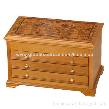 Wood Finish Jewelry Chest, Sized 40 x 24 x 25cm